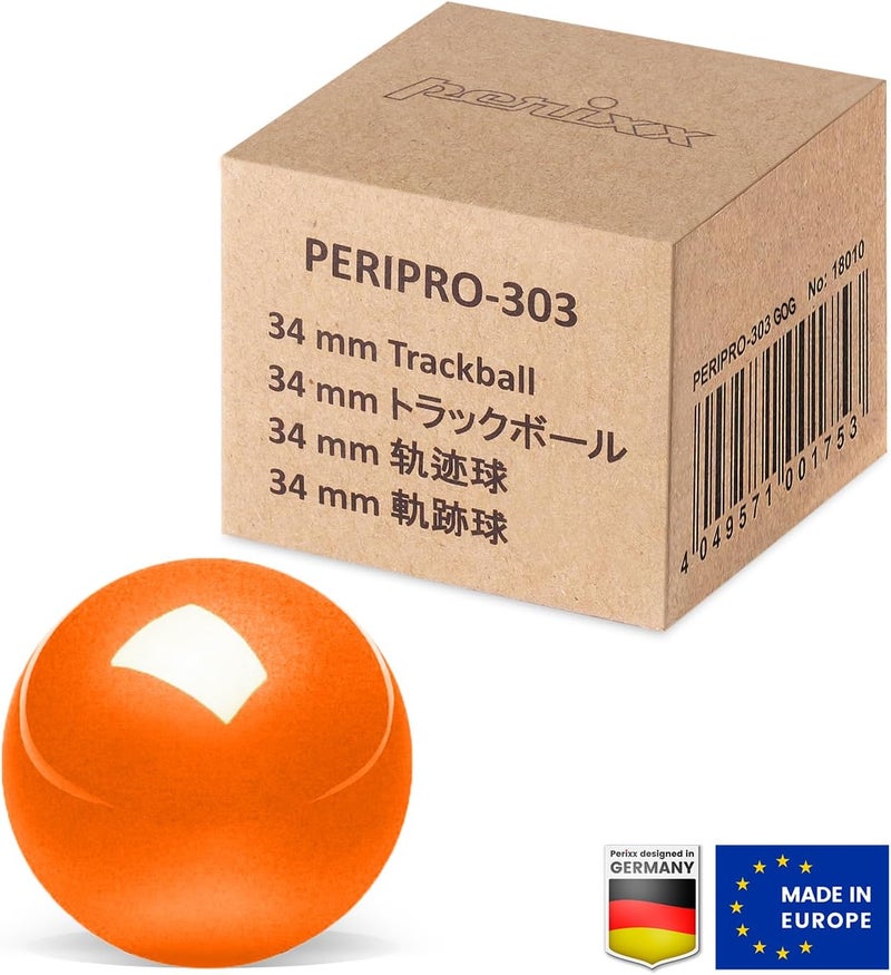 Perixx كرة تتبع PERIPRO-303 GOG بحجم 1.34 بوصة - كرة بديلة لـ M570، PERIMICE-517/520/717/720، وماوسات تتبع متوافقة أخرى - برتقالي لامع - Image 5